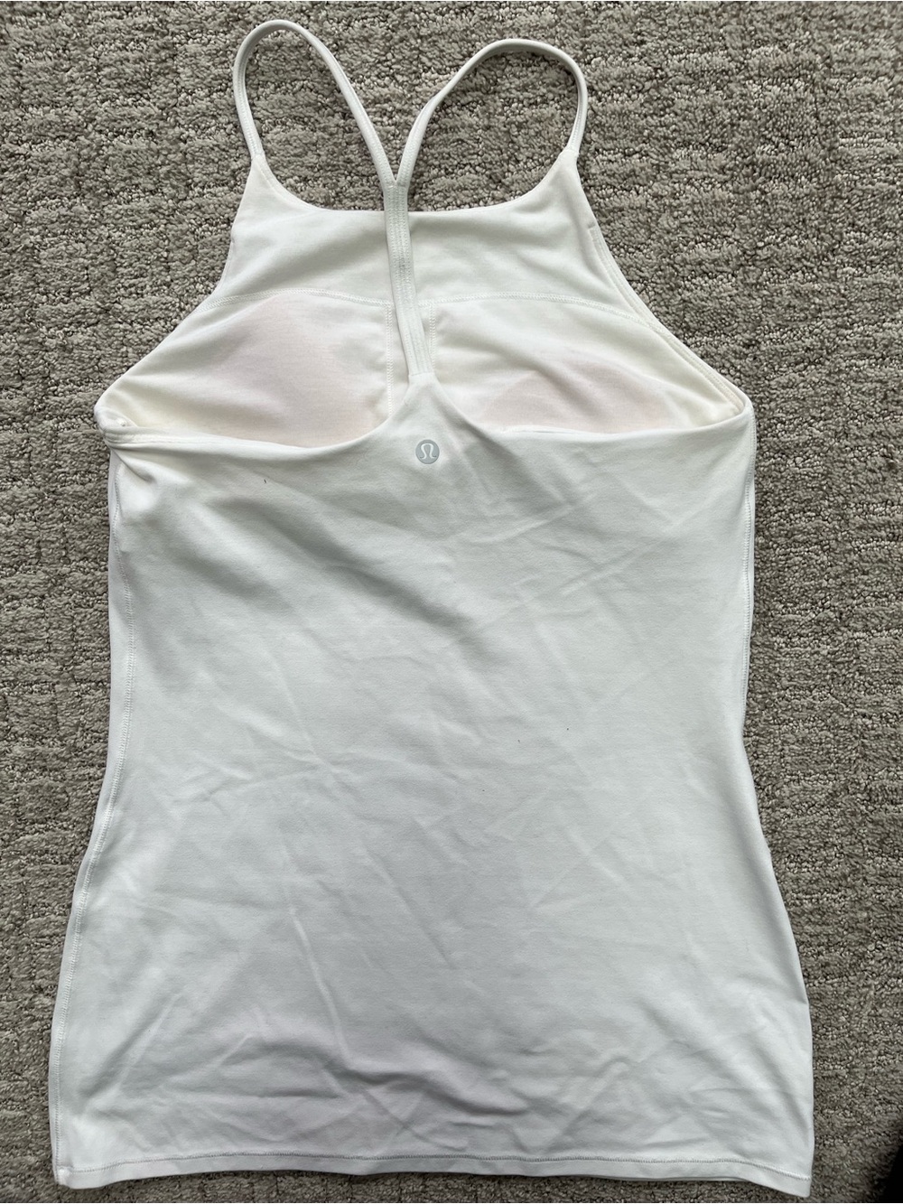 lululemon athletica White Racerback Tank Top Built-in Bra - Picture 4 of 5